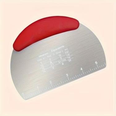 Imagem de 1 raspador de massa de aço inoxidável, cortador de pastelaria, tábua divisória de pão, ferramenta de cozimento, utensílio de cozinha