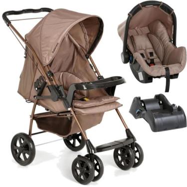Imagem de Carrinho com Bebe Conforto Base Galzerano Milano II Toffee
