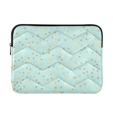 Imagem de Bolsa de laptop fina e leve de bolinhas com glitter azul-petróleo, bolsa de transporte de tablet de viagem para trabalho, bolsas para laptop masculinas, de 13 a 14 polegadas