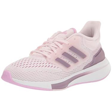Imagem de adidas Tênis de corrida feminino Eq21 Run, Quase rosa/roxo fosco metálico/lilás, 36