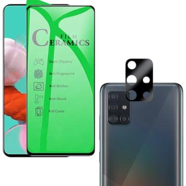Imagem de Película Lente de Proteção 3D para Galaxy A51, Kit com Película de Cerâmica 9H Anti-Choque e Protetor de Câmera, Transparente