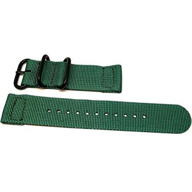 Imagem de Da Luca Pulseira de relógio de nylon balístico de duas peças - verde (fivela PVD): 24 mm