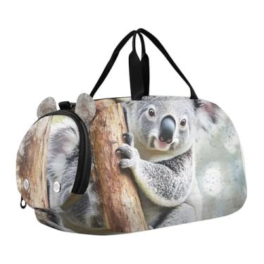 Imagem de Bolsa esportiva para meninos durante a noite para o fim de semana, fofa, pandas, floresta, meninas, bolsa de viagem, bolsa esportiva infantil, Lindo urso coala pendurado animal, Clássico