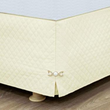 Imagem de Saia Box Casal Matelada Com Pingente cama bau - Rafaloro, Palha