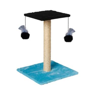Imagem de Arranhador Para Gatos Poste Com Brinquedo Duplo Exclusivo (Aqua Black)