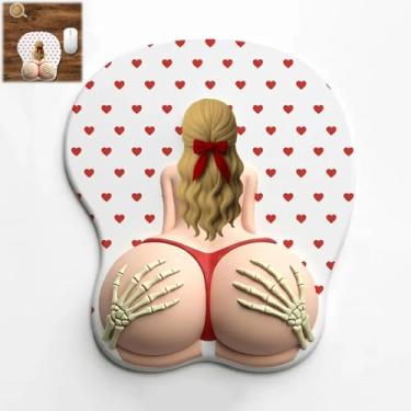 Imagem de Husband Property Tapete de mouse 3D com descanso de pulso, descanso de pulso ergonômico em gel, base de borracha antiderrapante, mouse de silicone macio para mesa de escritório, presente personalizado