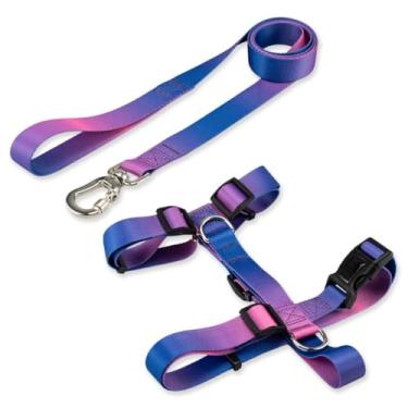 Imagem de Peitoral H Ajustável com Guia 1,30m para Cães – Confortável, Antifuga e Resistente | Coleira Peitoral para Cachorro(Kit Lily,PP)