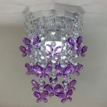 Imagem de Lustre para quarto infantil menina e menino com borboletas - - Lustres