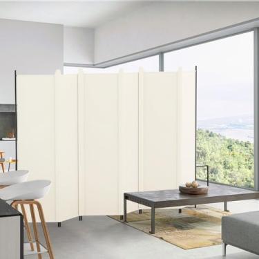 Imagem de Kokorona Divisória de sala de 6 painéis, bege, 327 cm L x 180 cm A