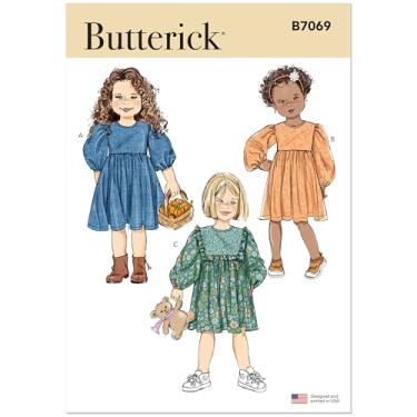 Imagem de Butterick Vestido infantil estampado B7069 com variações de manga