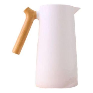 Imagem de Jarra Garrafa Térmica Alça Curvada 1000ml Café Cabo Madeira - Kadê, Br