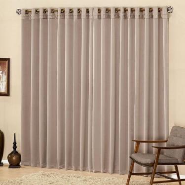 Imagem de Cortina Parys 3 Metros Semi Blackout Sala Quarto para Varão - Avelã - 