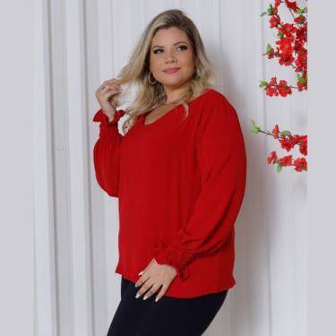 Imagem de Blusa Feminina Manga Longa Plus Size Duna Camisa Social - Rosana Farca
