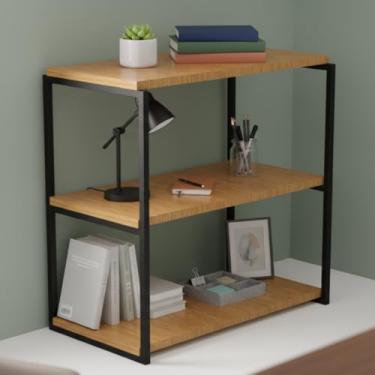 Imagem de Prateleira Tripla Estante Mdf 30x60cm Tipo Industrial