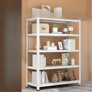 Imagem de Rack de Armazenamento em Aço com Prateleiras Ajustáveis Estante Multifuncional para Organização(Branco 5 divisórias70*30 * 150cm)