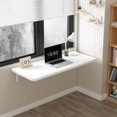 Imagem de QUANMAKJ Mesa dobrável montada na parede, mesa de parede de madeira, mesa de lavanderia para roupas dobráveis, mesa de parede dobrável para espaços pequenos, para cozinha, lavanderia, restaurante,