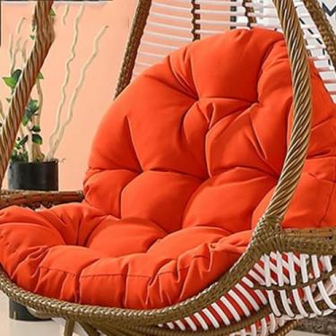 Imagem de Almofada para cadeira suspensa em formato de ovo de vime, almofada de substituição para cadeira de rede suspensa, almofadas grossas e impermeáveis ​​para cadeira suspensa em formato de ovo.