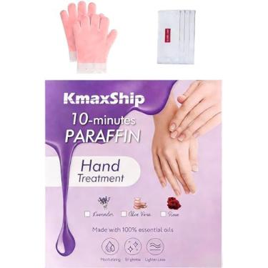 Imagem de KmaxShip 10-Minute Paraffin Hand Treatment, Home Hand Wax Spa Treatment Gloves, Peach, One-Pair