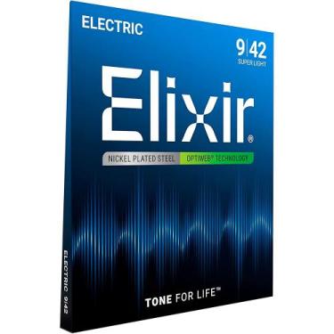 Imagem de Encordoamento para Guitarra Elixir 12002 Super Light Nanoweb 0.009, Na