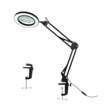 Imagem de Lupa De Mesa Extra Longa Com 3 Seções E Luzes LED De 3 Cores Para Leit