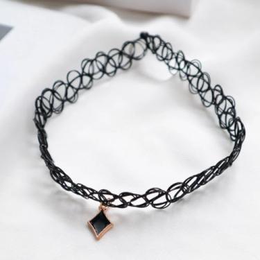 Imagem de Ofertas de liquidação: colar versátil para mulheres, corrente de tatuagem de osso com pingente de estrela, colar gargantilha, No size, Metal, Sem Pedra Preciosa