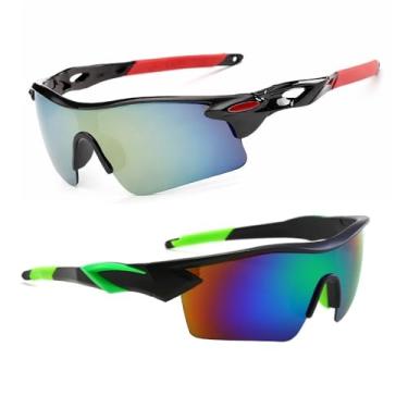 Imagem de Kit 2 Óculos De Sol Esportivo Bike Vôlei Pesca Corrida BMX Bicicross Proteção UV400