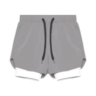 Imagem de Shorts Esportivos Masculinos 2 Em 1 2025 Camada Dupla Respirável Para 