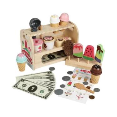 Imagem de Conjunto De Brinquedo De Carrinho De Sorvete Para Brincar Com Cones, C