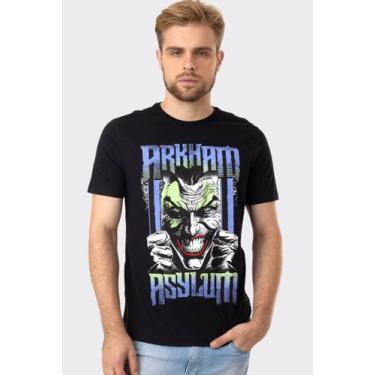 Imagem de Camiseta DC Comics Coringa Arkhan Asylum - PITICAS, P, PRETO, Unissex