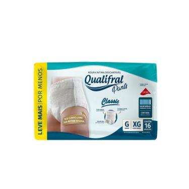 Imagem de Roupa Íntima Descartável Qualifral Classic Pants G/XG 16 Unidades