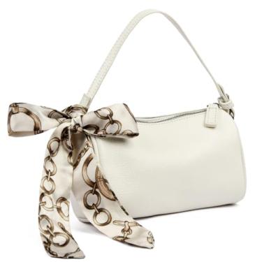 Imagem de Eslcorri Bolsa tiracolo de couro genuíno para mulheres - Mini bolsa de mão com alça superior bolsa de ombro linda bolsa tiracolo feminina, K096-branco, Mini