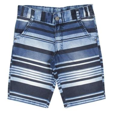 Imagem de Bermuda Look Jeans Listrada Jeans - UNICA - 10-Masculino