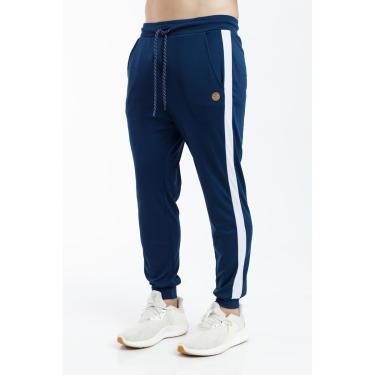 Imagem de Calça Masculina Helanca Esportiva Faixa Lateral Marinho-Masculino