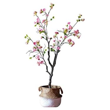Imagem de SLGGPJBU Plantas falsas planta artificial flor de cerejeira decoração de árvore artificial sala de estar quarto decoração árvore falsa plantas artificiais interior ao ar livre, 120 cm-b