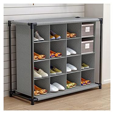 Imagem de Sapateira, organizador de sapatos, dobrável, para uso doméstico, prateleira de sapatos à prova de poeira, economia de espaço, organizador de sapatos, várias camadas (latão)