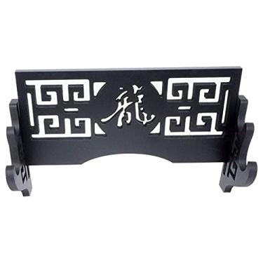 Imagem de U5GAAALPPQ9 Acessórios de mesa, placa de densidade, montagem na parede, espada, Katana, suporte feito de madeira, suporte de espada samurai (2 andares) Suporte de espada