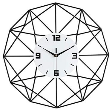 Imagem de U5GAAALPPQ9 Relógio de parede de metal 50 cm relógio de parede esqueleto grande silencioso sem tique-taque estilo retrô relógio de parede arte de ferro para decoração de casa, ouro, 19,7 polegadas