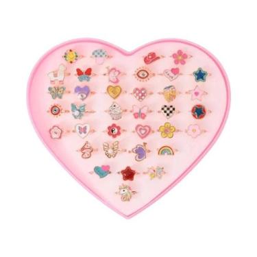 Imagem de Conjunto De Anéis De Cristal Ajustáveis Para Crianças 12 36PCS Anel De