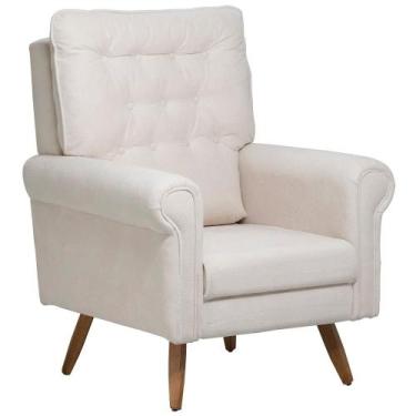 Imagem de Poltrona de Amamentação Fixa Pés Manu Encanto D02 Bouclê Off White C-2