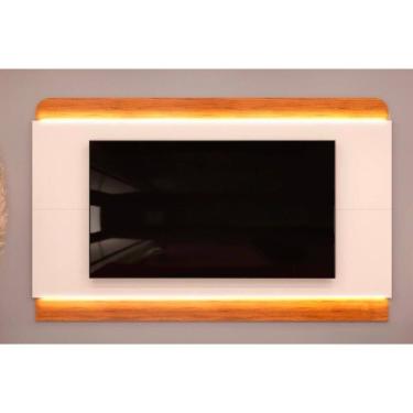 Imagem de Painel Quarto p/ TV até 75 Pol Nadine Off White/Freijó - DJ Móveis
