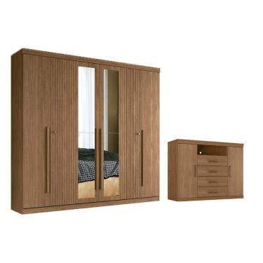 Imagem de Quarto Completo Modu +1Cômoda QC358 Jatobá - Santos Andirá