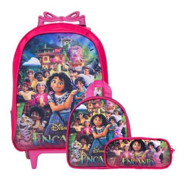 Imagem de Kit Bolsa Mochila Escolar Encanto Juvenil + Estojo Rodinha - TOYS 2U