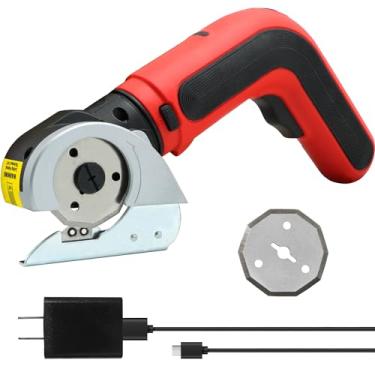 Imagem de S&F STEAD & FAST Ferramenta de corte elétrico de papelão 4V, tesoura elétrica sem fio para caixa, tecido, tapete, cortador elétrico com carregador, 2 lâminas incluídas