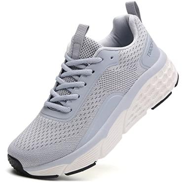 Imagem de TSIODFO Tênis feminino atlético para caminhada, Cinza, 38