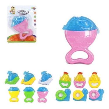 Imagem de 1 mordedor de vinil e massageador soft brinca bebe modelo sortido na c