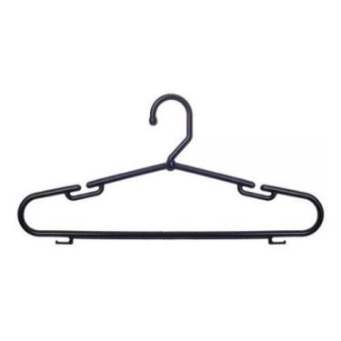 Imagem de 60 Cabides Cavado Gaúcho Extra Grosso 12 Mm Preto 44 Cm Adulto - Pegas