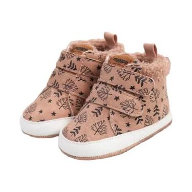 Imagem de Botas De Neve Quentes Unissex Para Bebês, Solado De Couro Com Pelúcia,