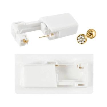 Imagem de Máquina De Perfuração De Orelha Descartável Banhada a Ouro 24K, Brinco