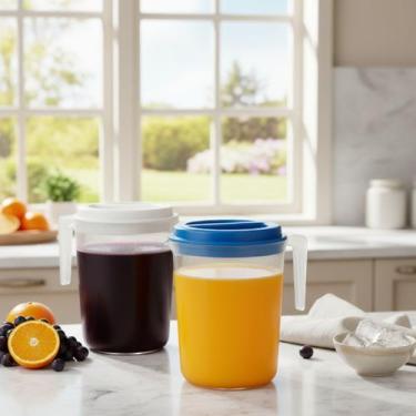 Imagem de Kit 2 Jarras Transparente 1,8 Litro Para Sucos Com Tampa - Ercaplast