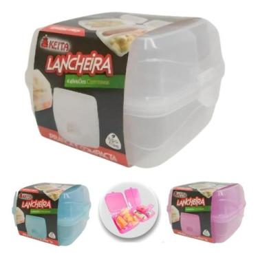 Imagem de Pote Marmita Lancheira Dupla C/ 4 Divisorias Escola Academia - Keita, 
